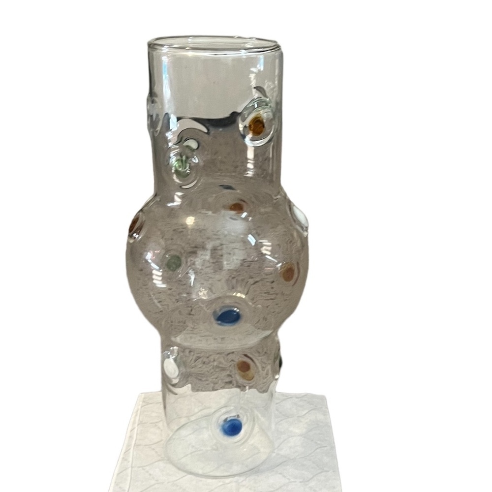 Vintage ART Vase With Colorful Thumbprint Spots 9"โ